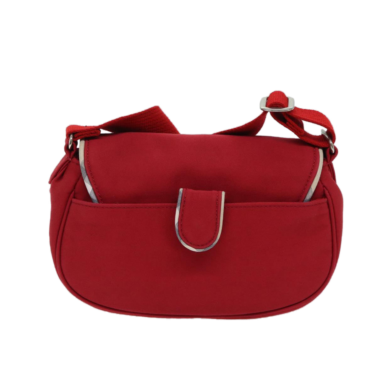 BURBERRY Shoulder Bag Canvas Red Auth ac2898