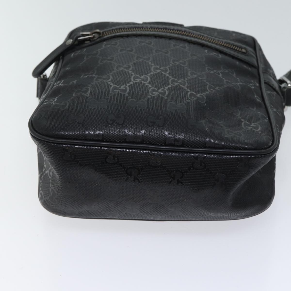 GUCCI GG Canvas Shoulder Bag PVC Black Auth ac2900