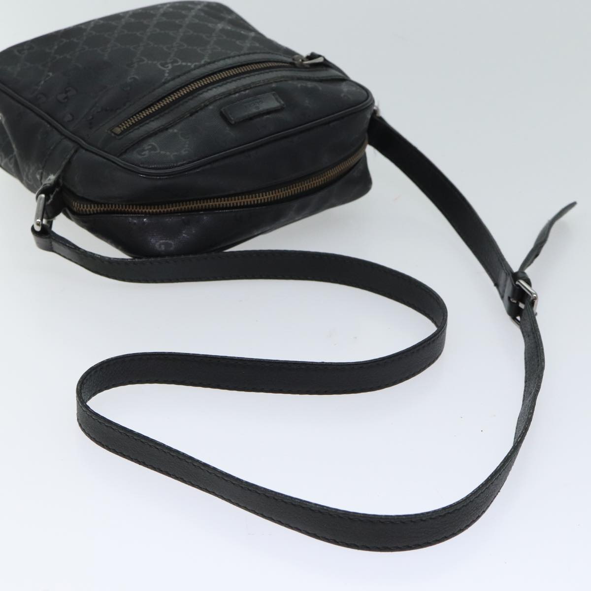 GUCCI GG Canvas Shoulder Bag PVC Black Auth ac2900