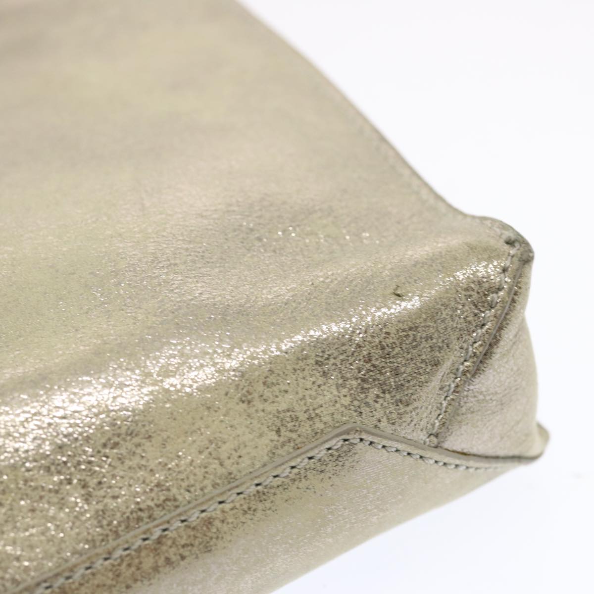 BALENCIAGA Milky Way Shoulder Bag Leather Silver Auth ac2904