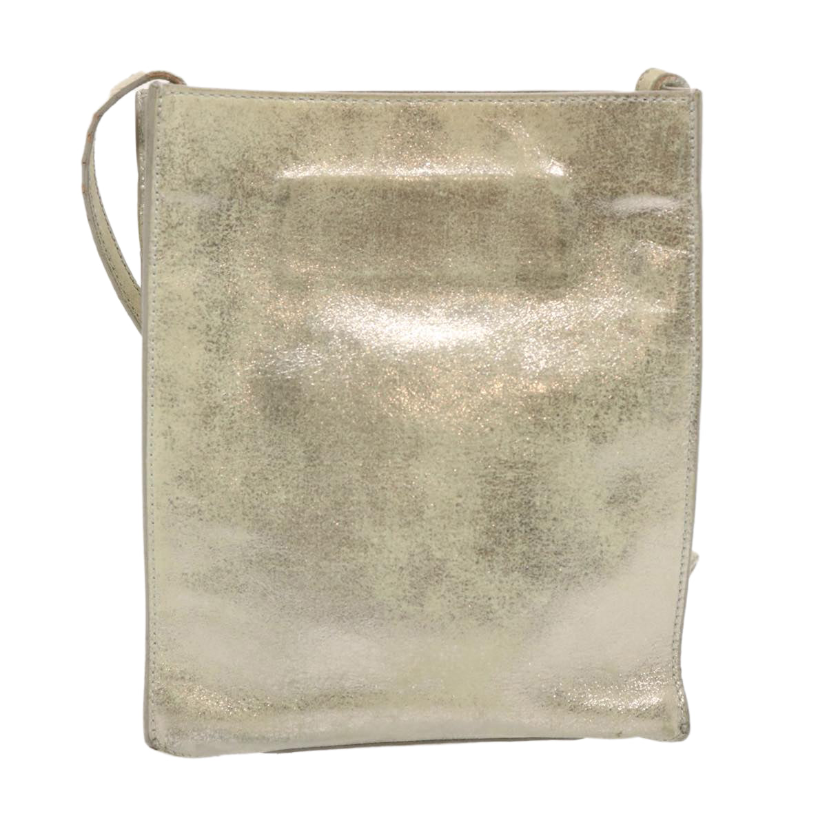 BALENCIAGA Milky Way Shoulder Bag Leather Silver Auth ac2904