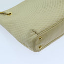 BALLY Quilted Chain Shoulder Bag Leather Beige Auth ac2905-17