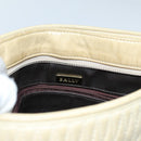 BALLY Quilted Chain Shoulder Bag Leather Beige Auth ac2905-11