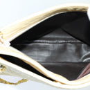 BALLY Quilted Chain Shoulder Bag Leather Beige Auth ac2905-12