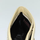BALLY Quilted Chain Shoulder Bag Leather Beige Auth ac2905-19