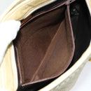 BALLY Quilted Chain Shoulder Bag Leather Beige Auth ac2905-21