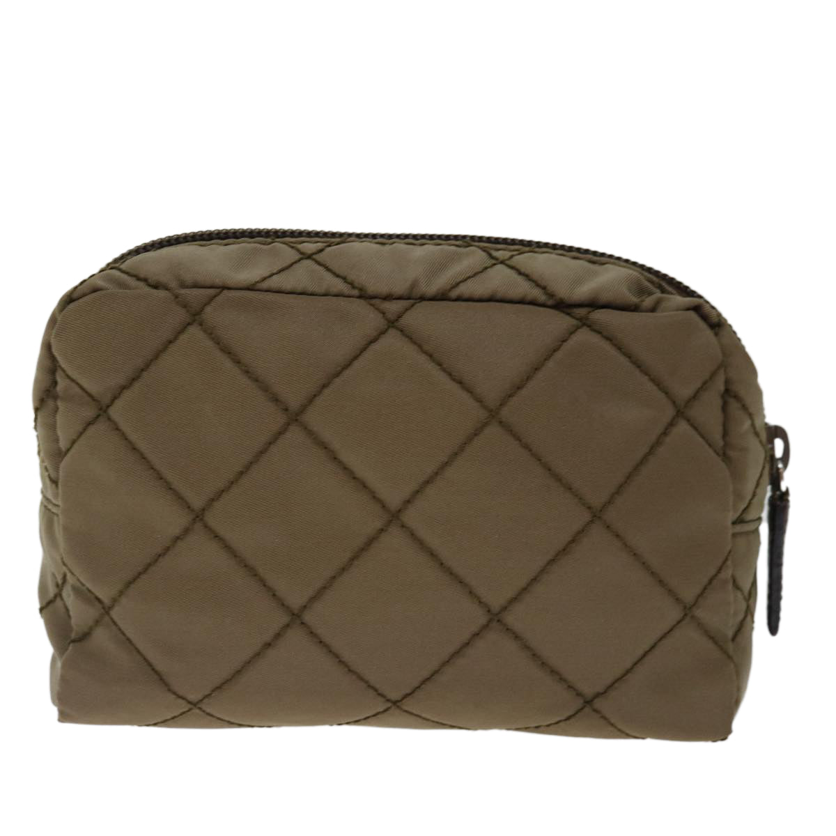 PRADA Quilted Pouch Nylon Beige Auth ac2906 - 0