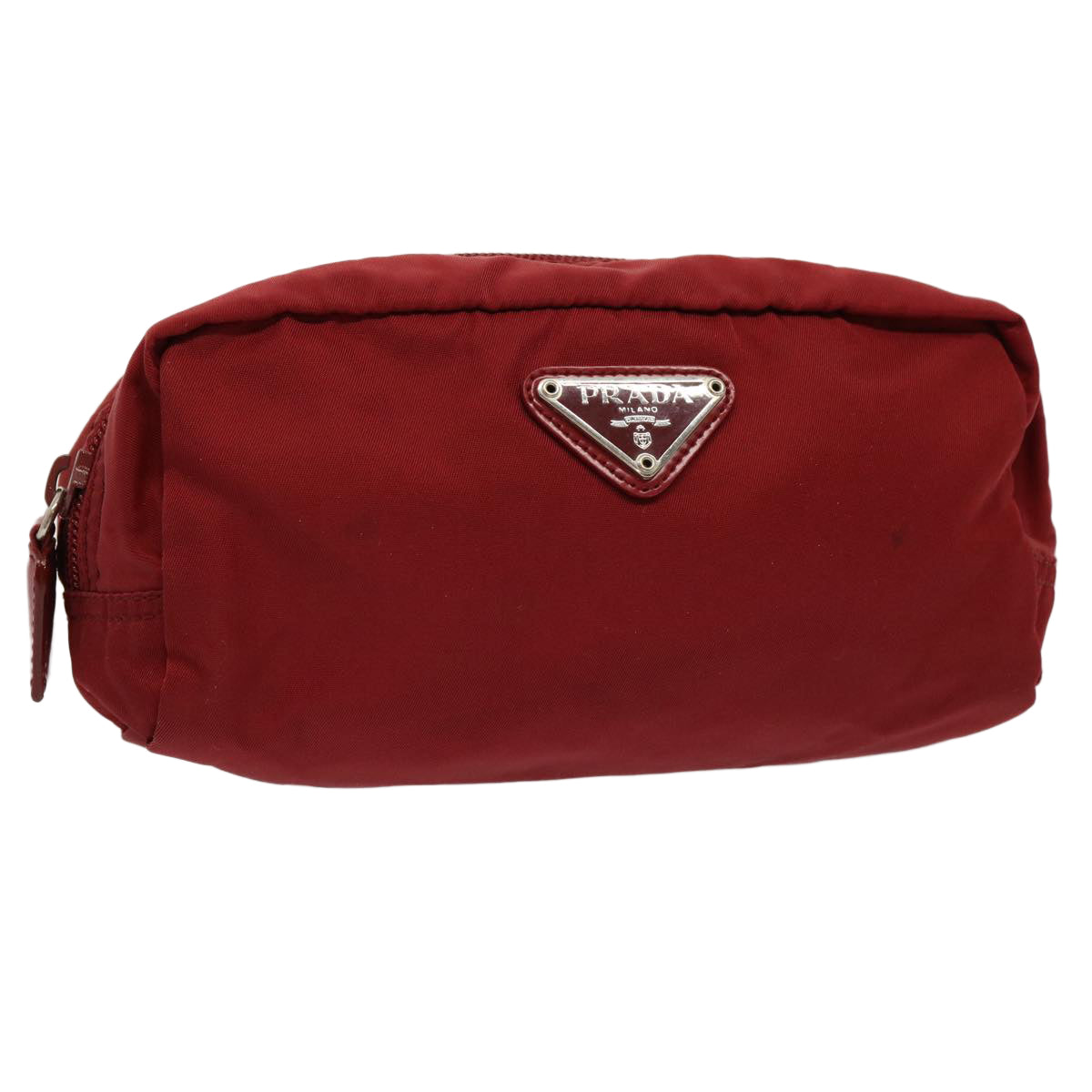 PRADA Pouch Nylon Red Auth ac2907