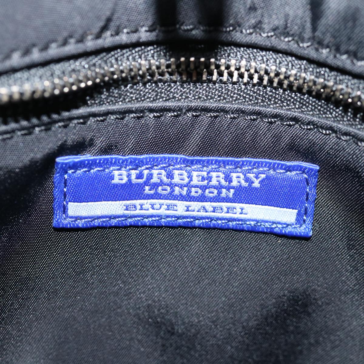 BURBERRY Blue Label Hand Bag Nylon Black Auth ac2918