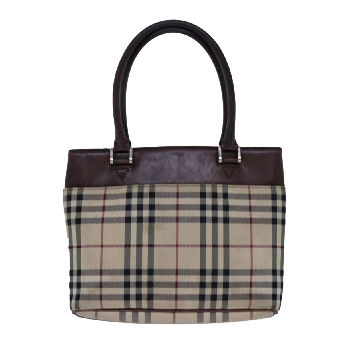 BURBERRY Nova Check Hand Bag Canvas Beige Auth ac2920 - 0