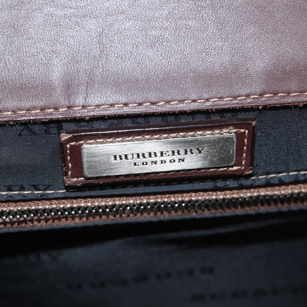 BURBERRY Hand Bag Leather Brown Auth ac2924