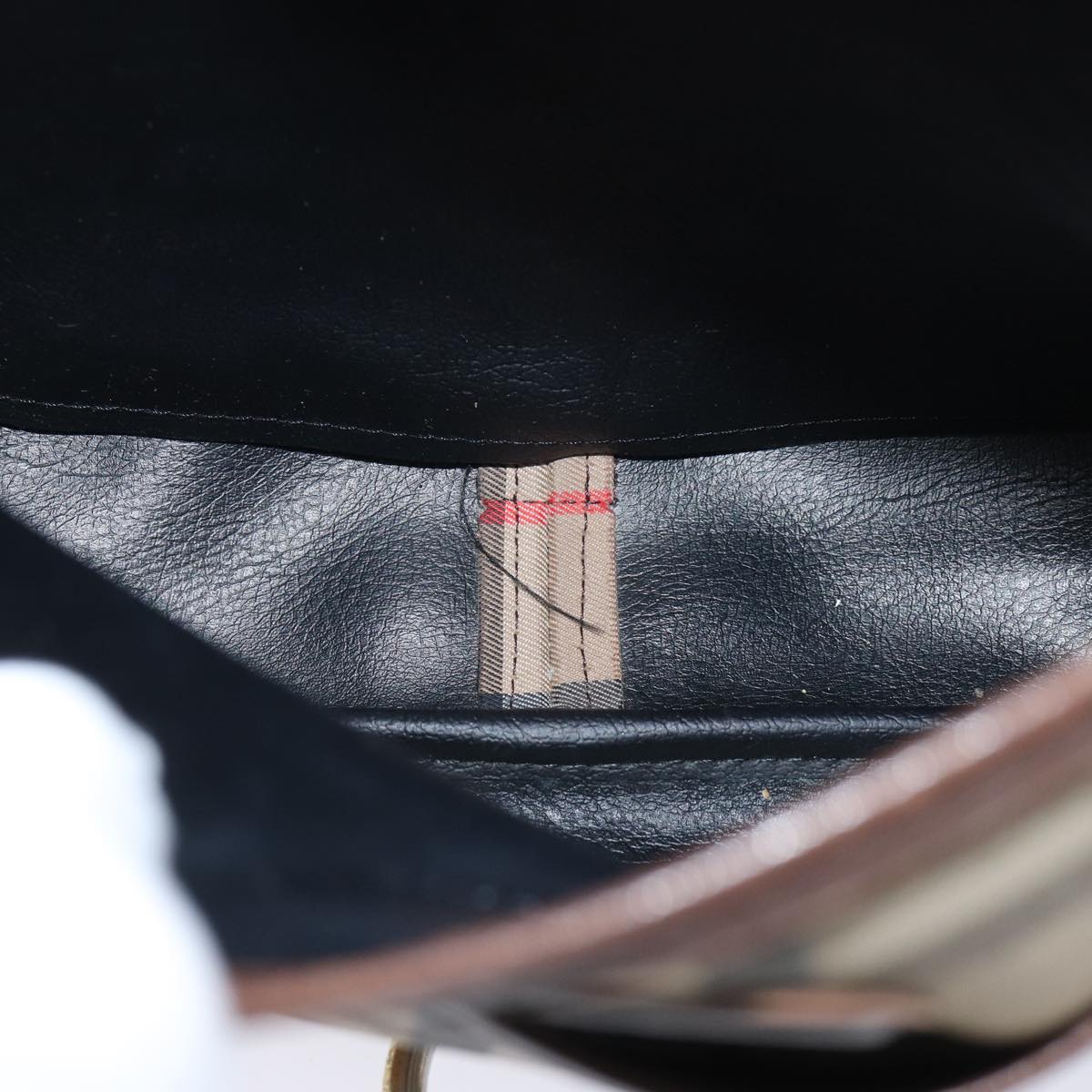 Burberrys Nova Check Shoulder Bag Canvas Beige Auth ac2925