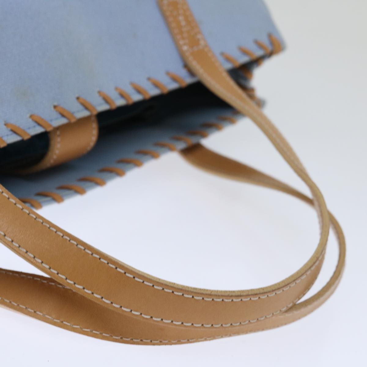 BURBERRY Blue Label Hand Bag Canvas Blue Auth ac2928