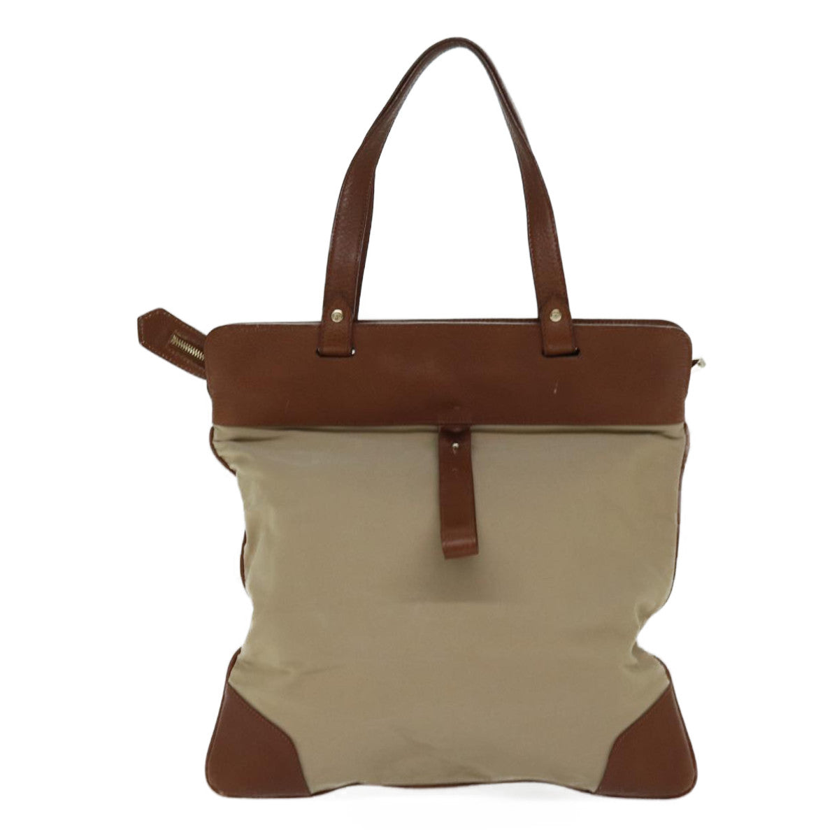 BURBERRY Tote Bag Canvas Beige Auth ac2929