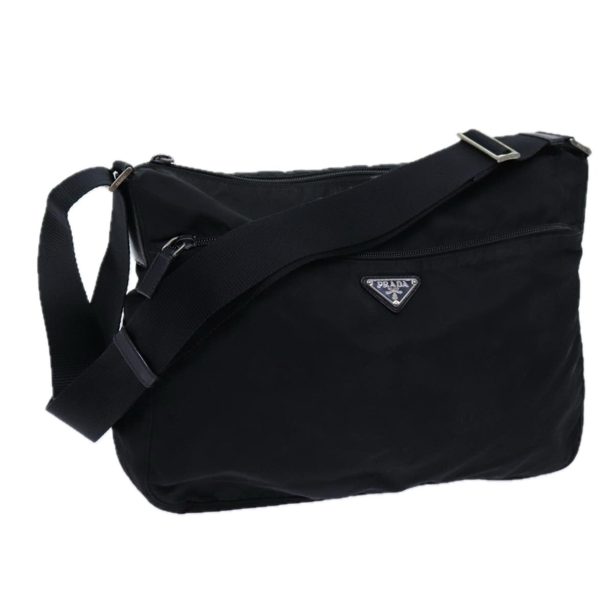 PRADA Shoulder Bag Nylon Black Auth ac2936