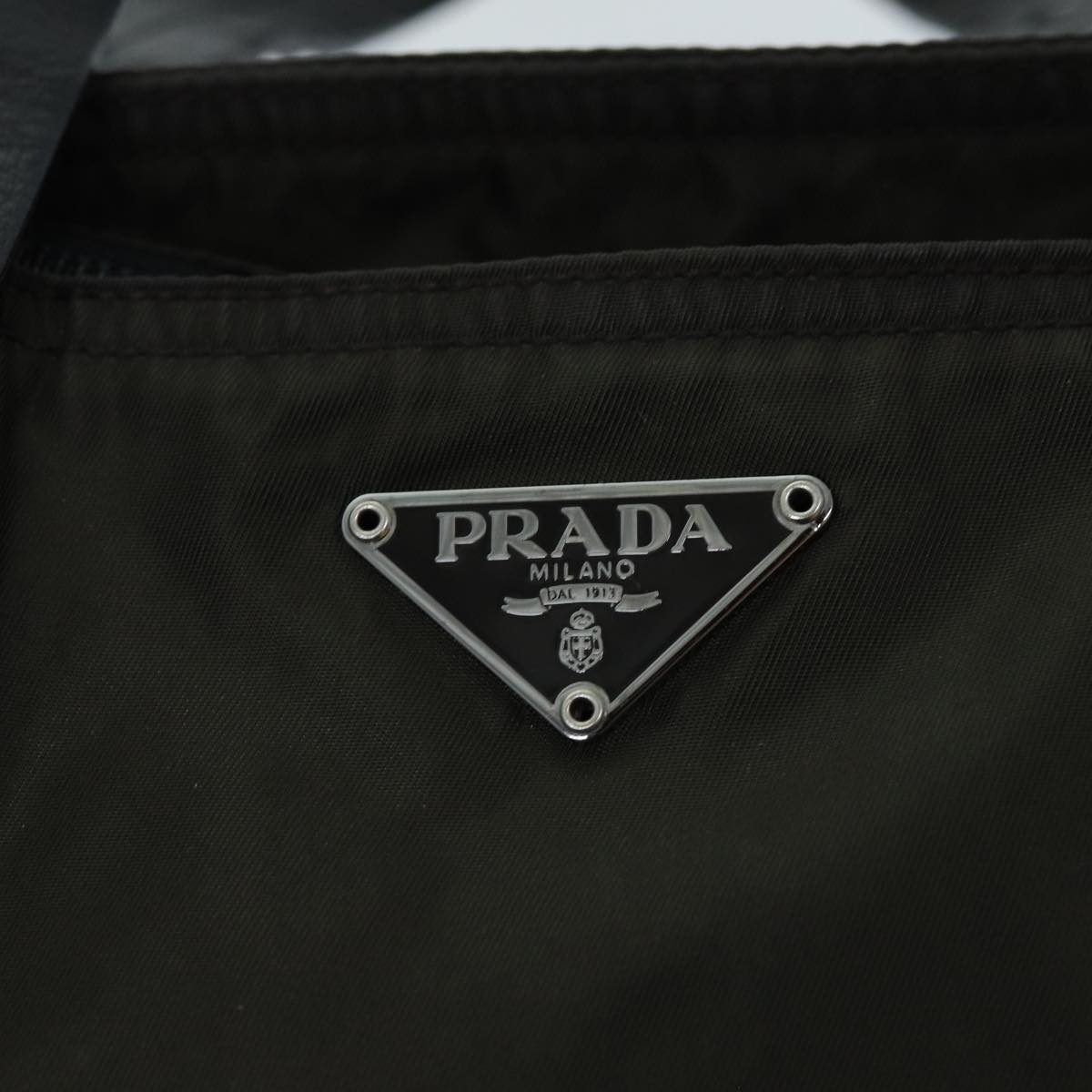 PRADA Tote Bag Nylon Khaki Auth ac2957