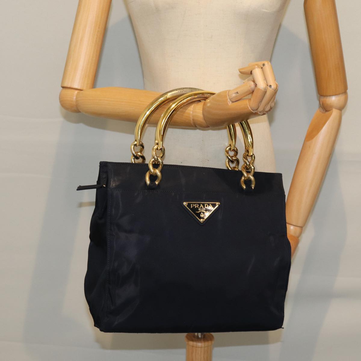 PRADA Hand Bag Nylon Navy Auth ac2958