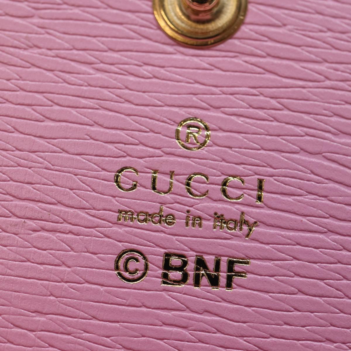 GUCCI Bananya Wallet Leather Pink 701009 Auth ac2960A