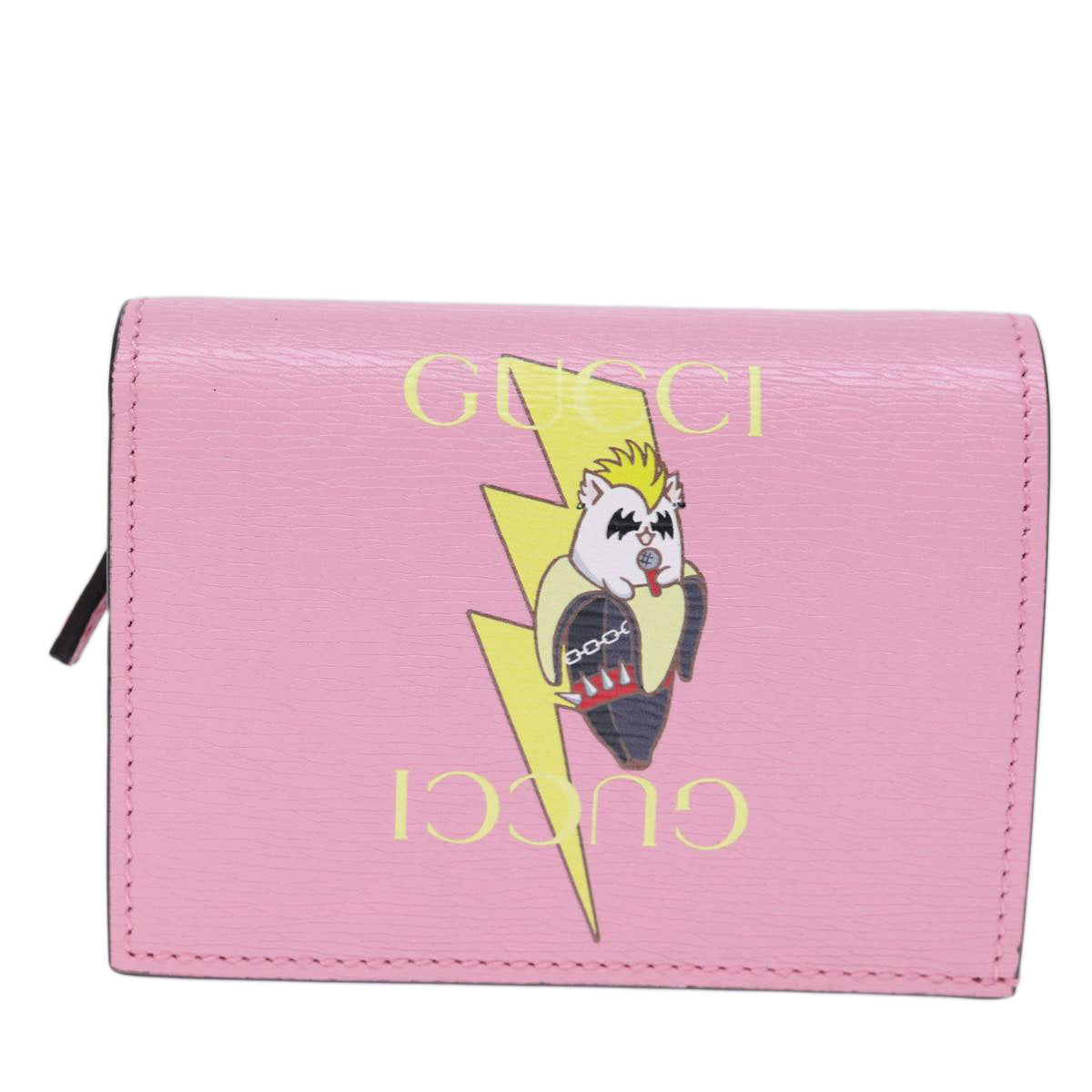 GUCCI Bananya Wallet Leather Pink 701009 Auth ac2960A