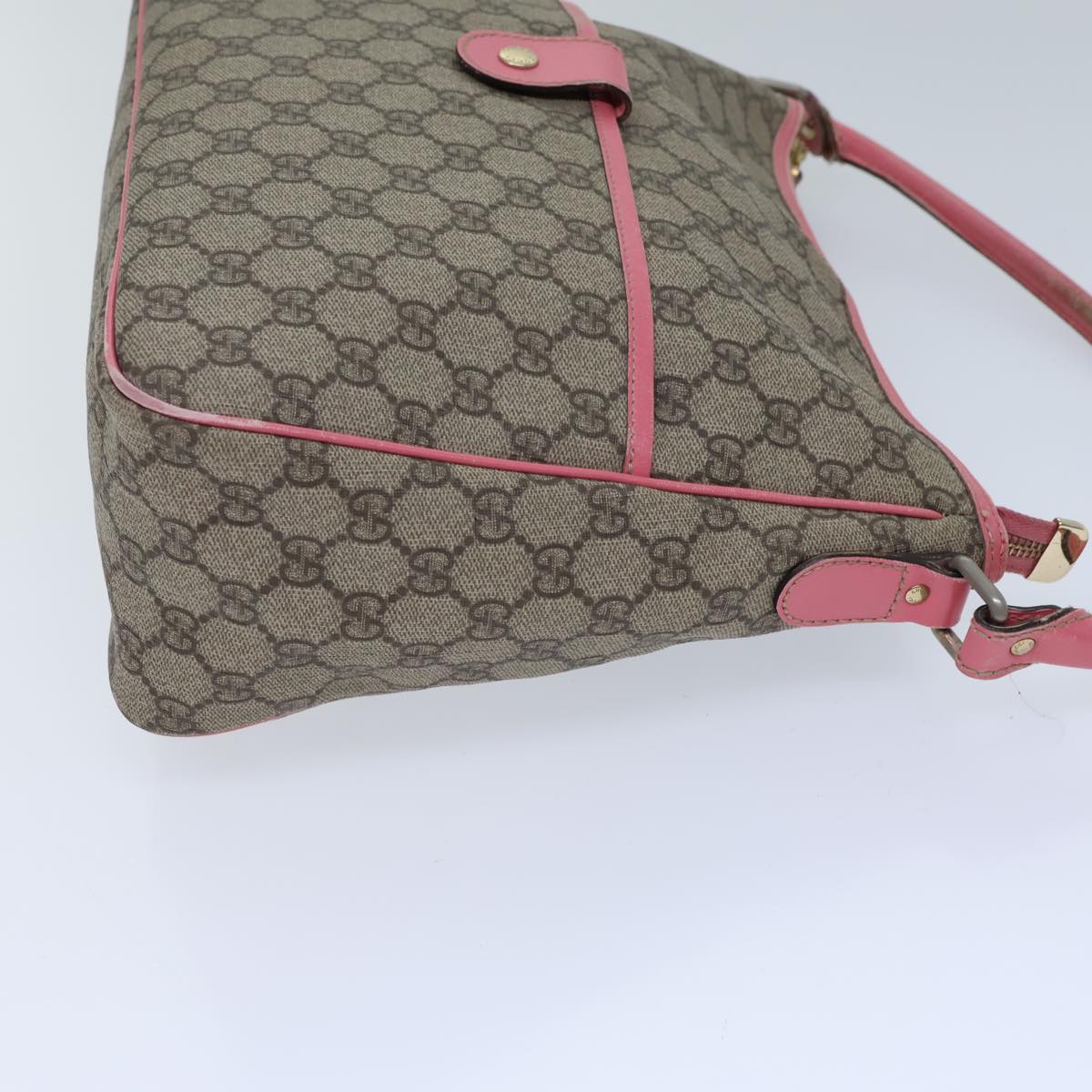 GUCCI GG Supreme Shoulder Bag PVC Beige 189898 Auth ac2964