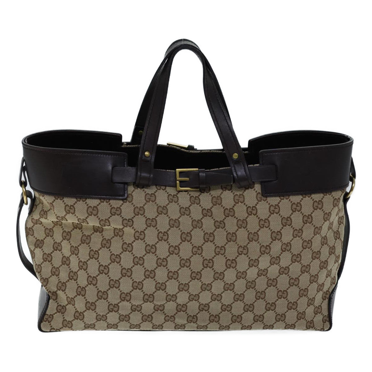 GUCCI GG Canvas Hand Bag Beige 106251 Auth ac2965