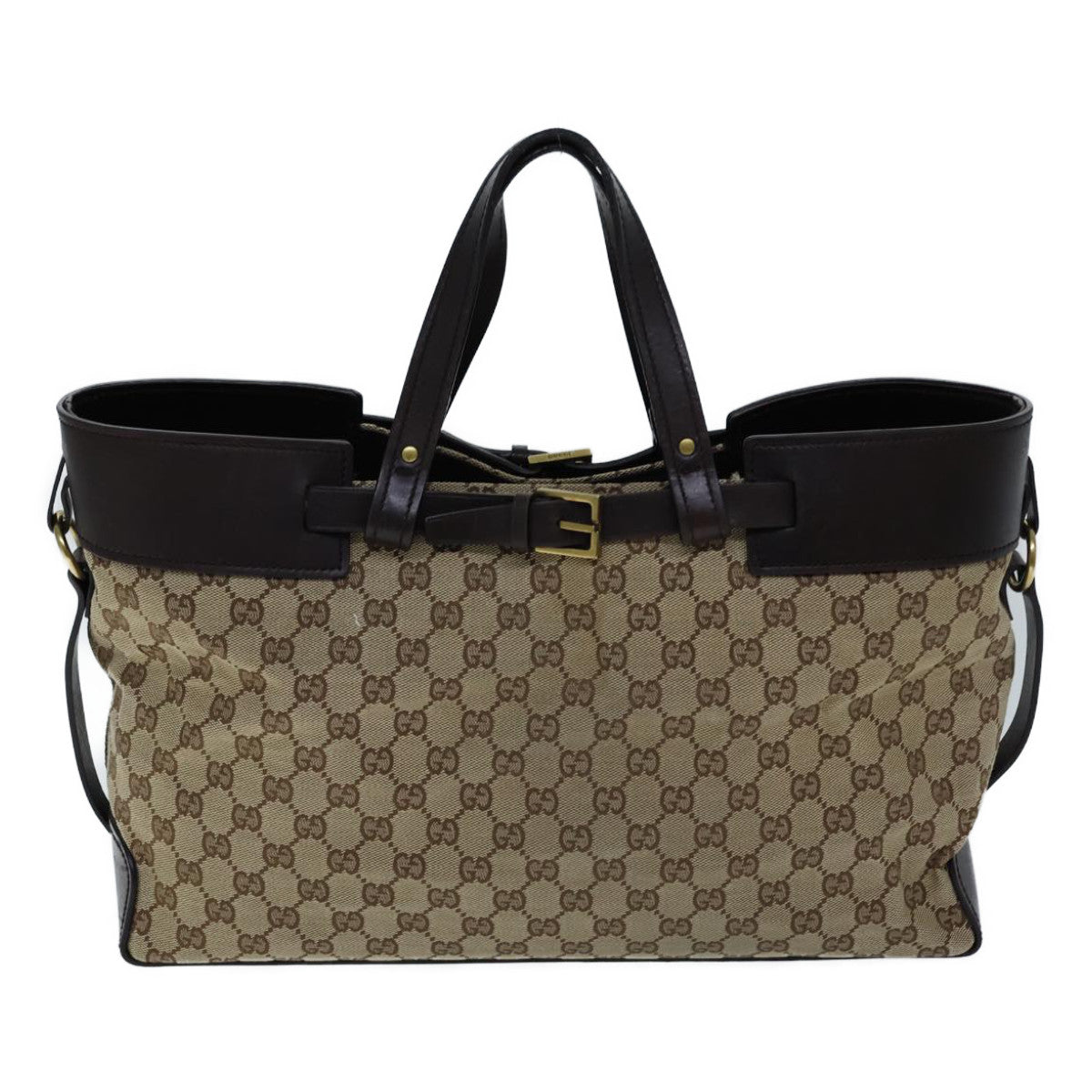 GUCCI GG Canvas Hand Bag Beige 106251 Auth ac2965 - 0