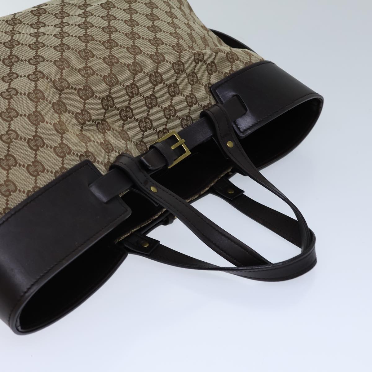 GUCCI GG Canvas Hand Bag Beige 106251 Auth ac2965