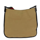 GUCCI Web Sherry Line Shoulder Bag Canvas Beige Green 001 4321 2684 Auth ac2967-2