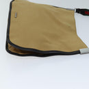 GUCCI Web Sherry Line Shoulder Bag Canvas Beige Green 001 4321 2684 Auth ac2967-3