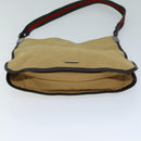 GUCCI Web Sherry Line Shoulder Bag Canvas Beige Green 001 4321 2684 Auth ac2967-5