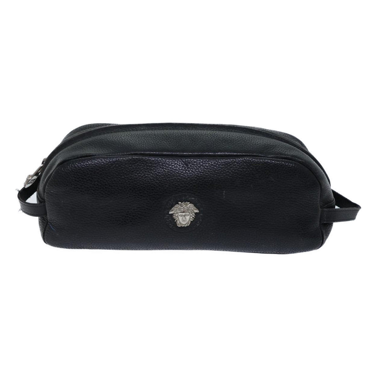 Gianni Versace Clutch Bag Leather Black Auth ac2969 - 0