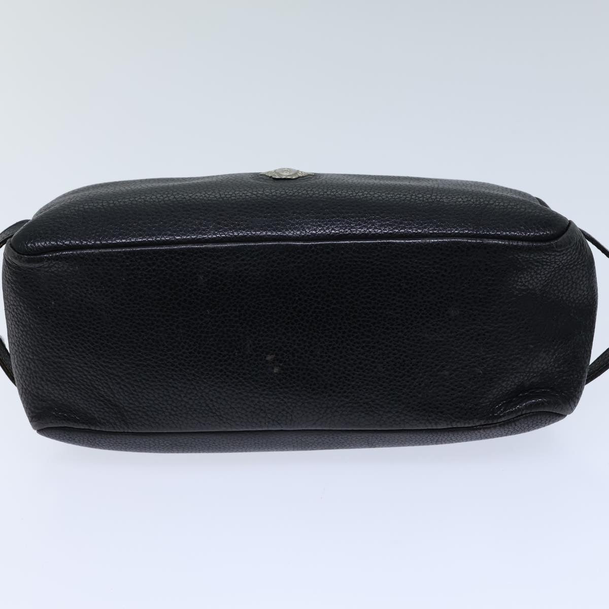 Gianni Versace Clutch Bag Leather Black Auth ac2969