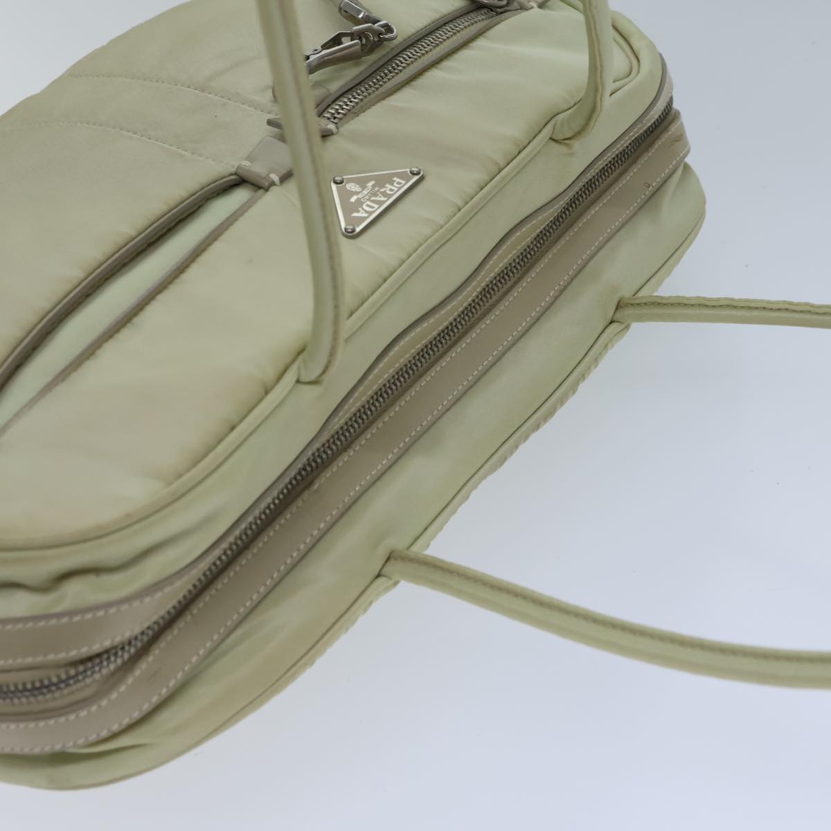 PRADA Shoulder Bag Nylon Beige Auth ac2972