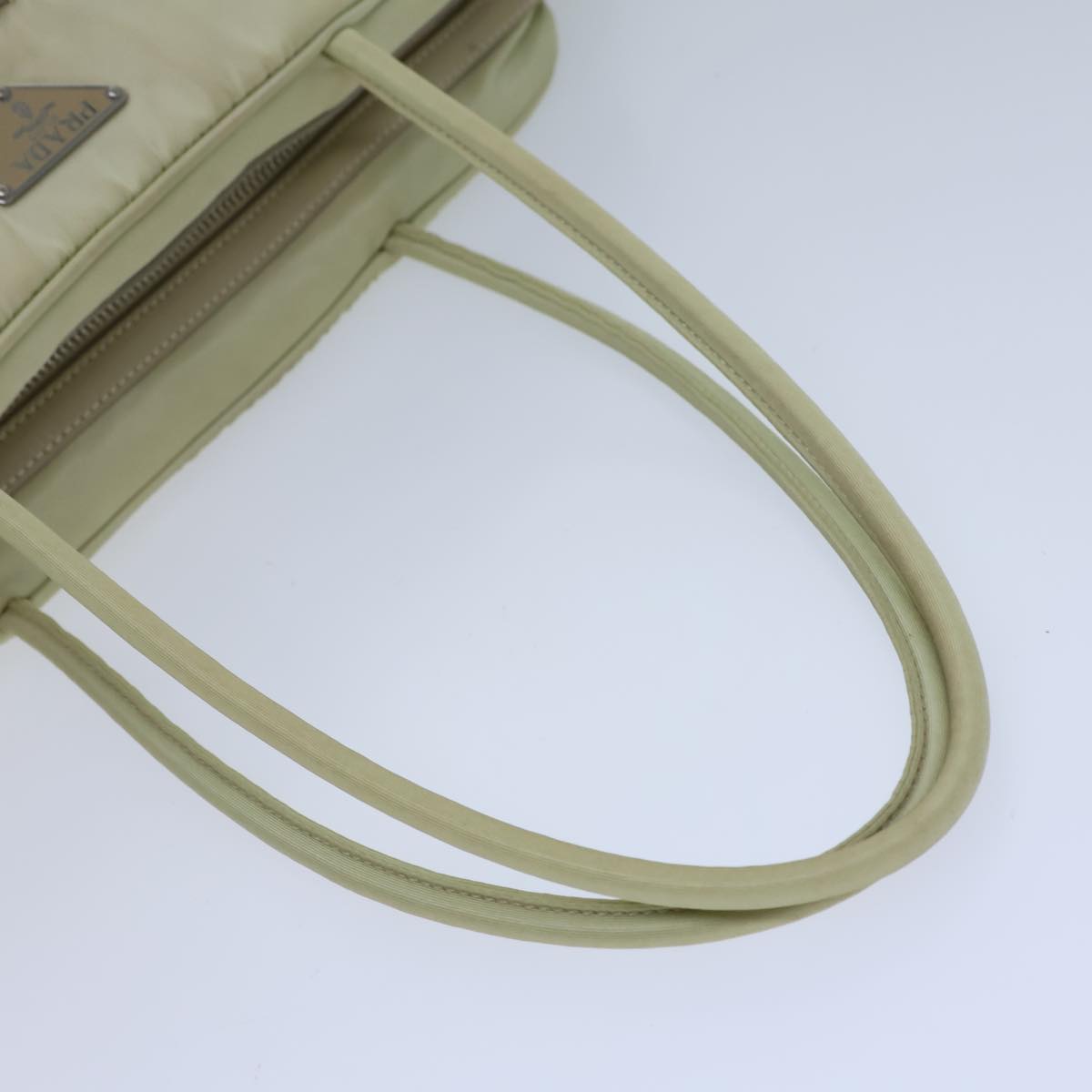 PRADA Shoulder Bag Nylon Beige Auth ac2972