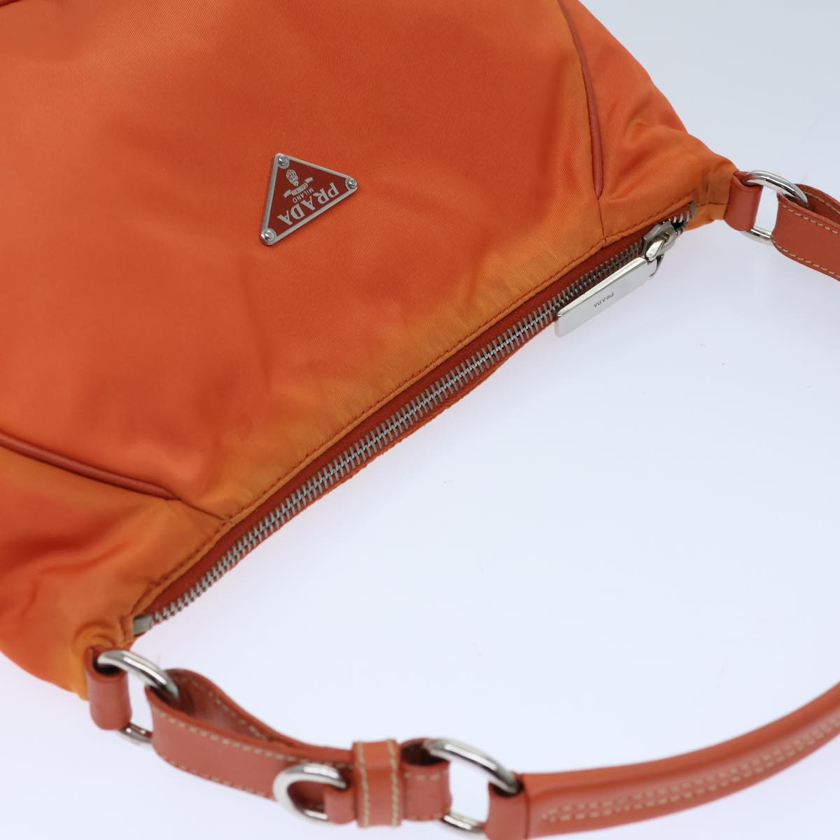 PRADA Shoulder Bag Nylon Orange Auth ac2973