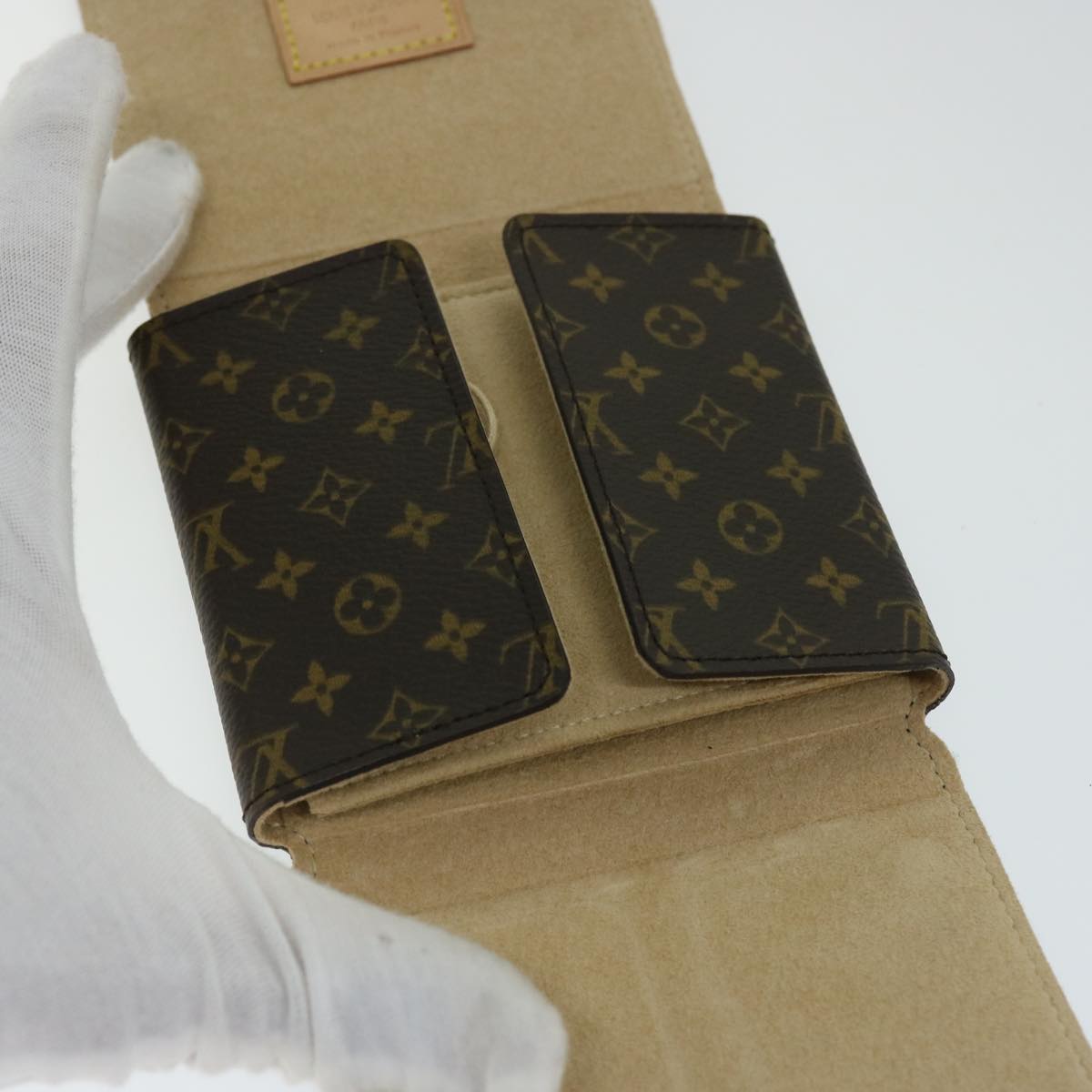 LOUIS VUITTON Monogram Portable Jewelry Case Jewelry Box LV Auth ac2979