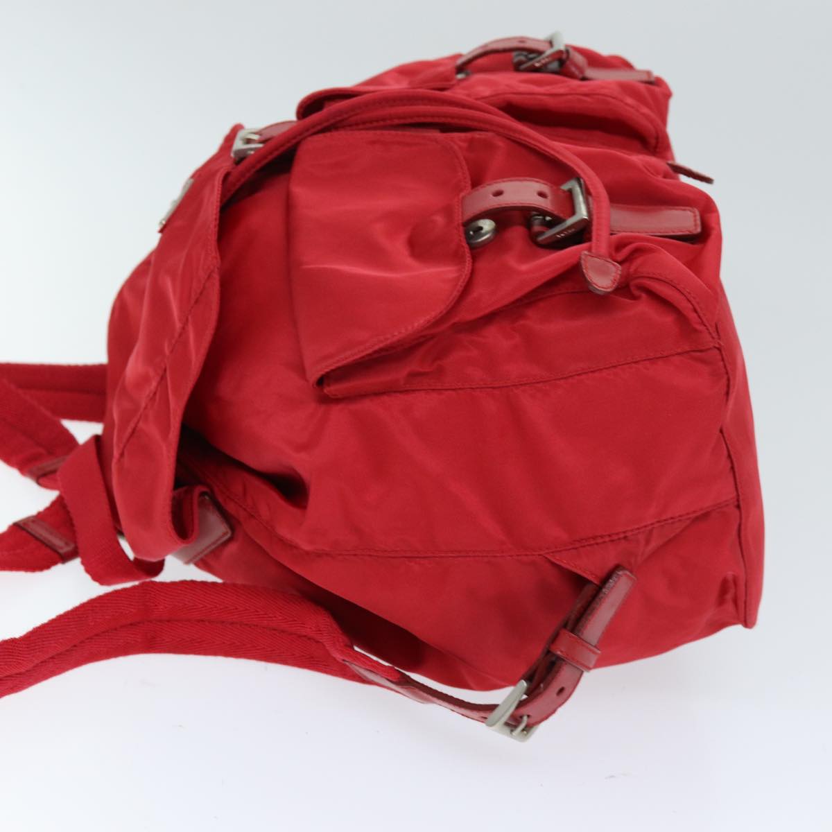 PRADA Backpack Nylon Red Auth ac2983