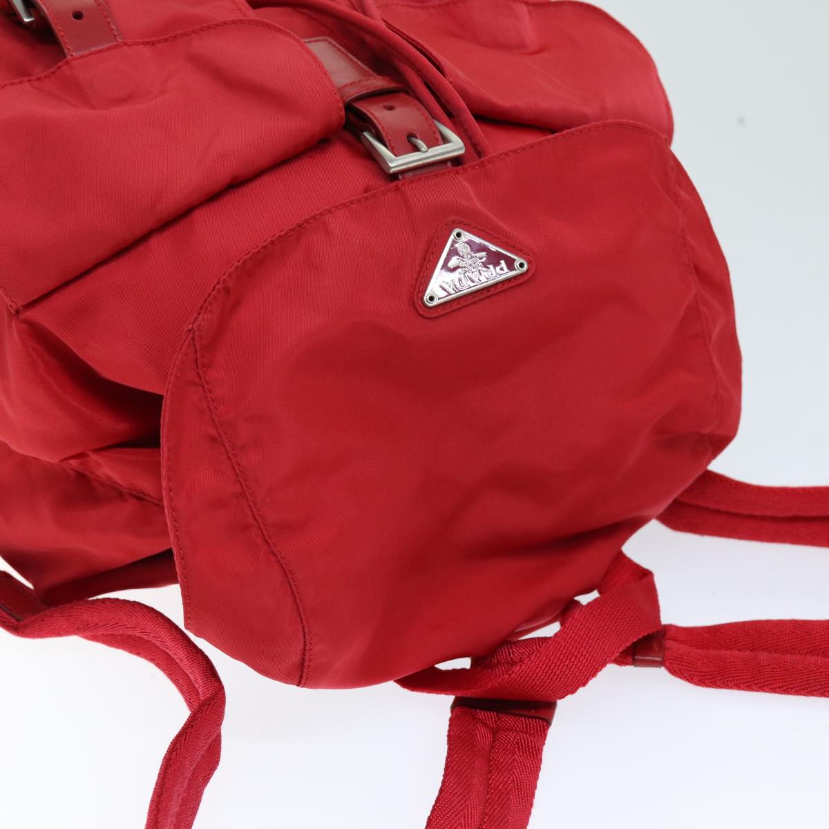 PRADA Backpack Nylon Red Auth ac2983