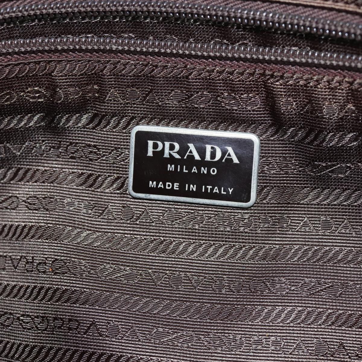 PRADA Hand Bag Nylon Khaki Auth ac2986