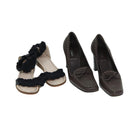 Christian Dior Fendi Shoes Leather 2 Set Brown White Auth ac2991-1