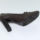 Christian Dior Fendi Shoes Leather 2 Set Brown White Auth ac2991-10