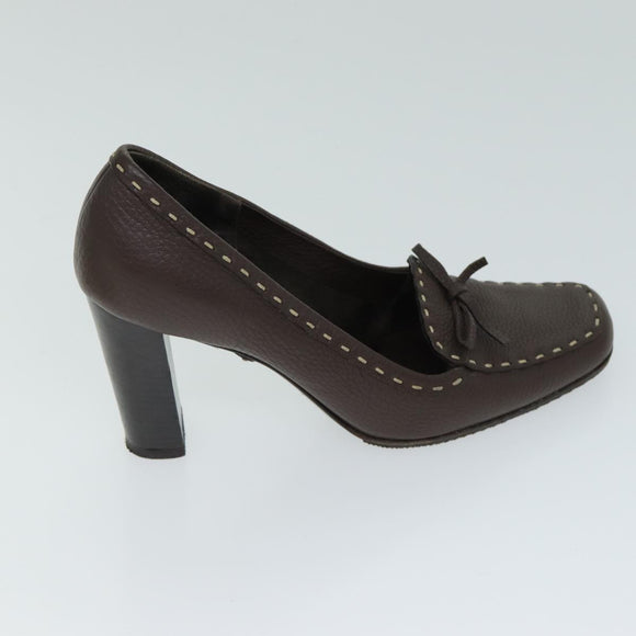 Christian Dior Fendi Shoes Leather 2 Set Brown White Auth ac2991