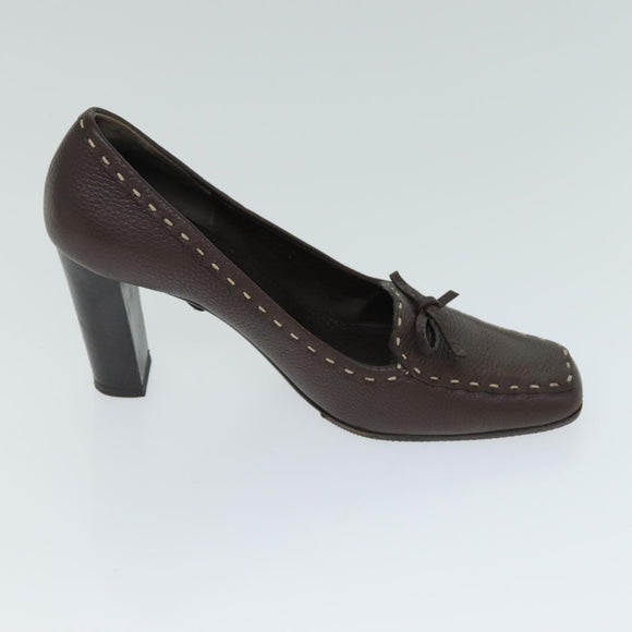 Christian Dior Fendi Shoes Leather 2 Set Brown White Auth ac2991