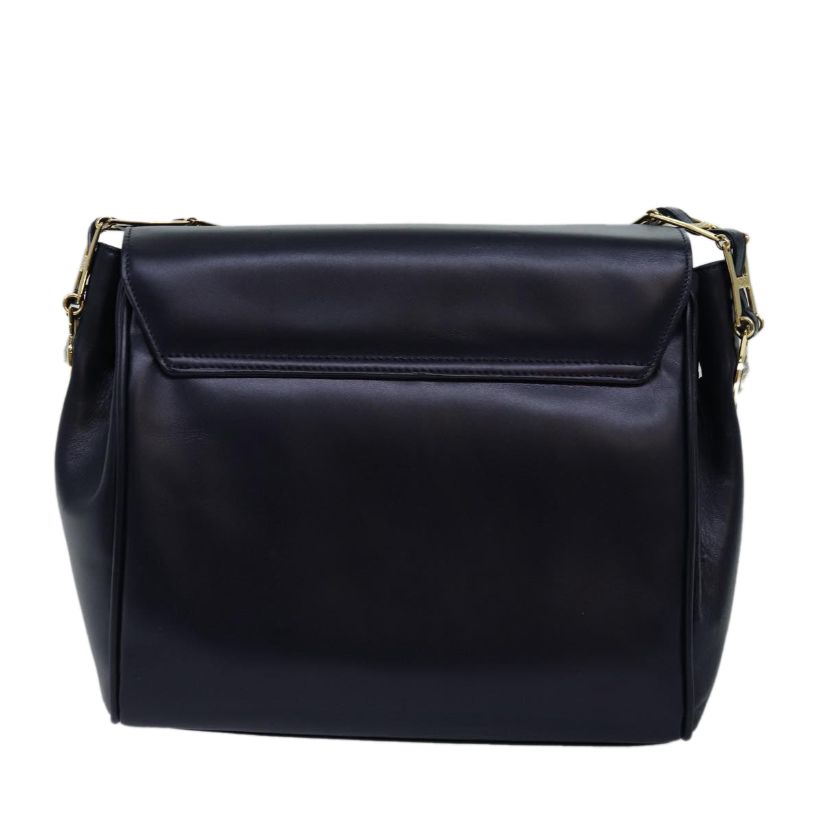 Gianni Versace Shoulder Bag Leather Navy Auth ac3002