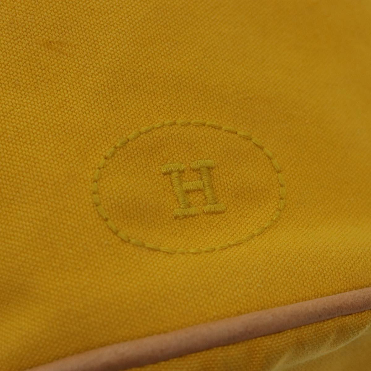 HERMES Porochon Mimir PM Shoulder Bag Canvas Yellow Auth ac3018