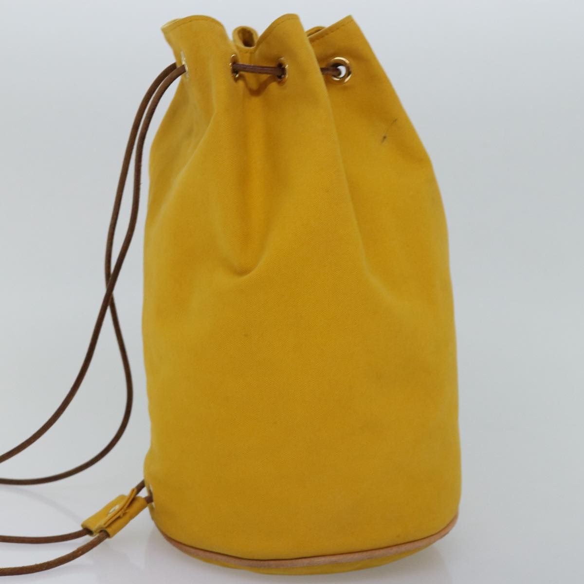 HERMES Porochon Mimir PM Shoulder Bag Canvas Yellow Auth ac3018