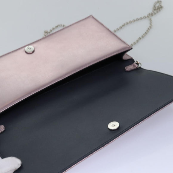 Christian Dior Lady Dior Canage Chain Shoulder Bag PVC Pink Auth ac3024V