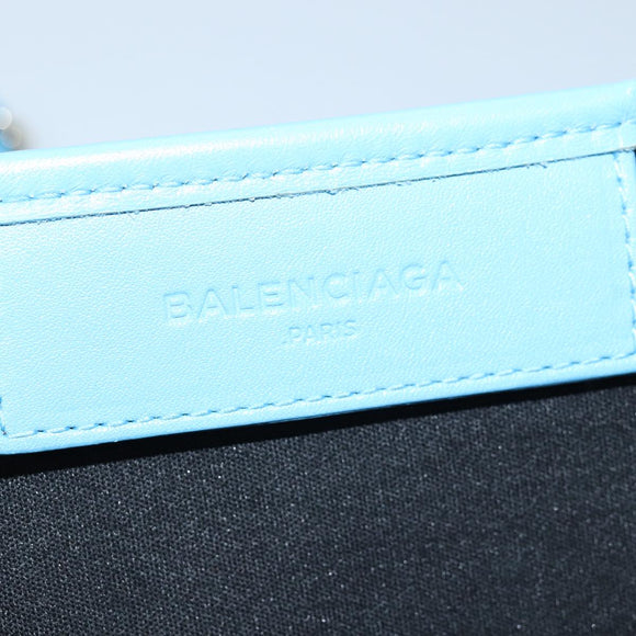 BALENCIAGA Navy Cabas S Hand Bag Canvas Blue Gray 339933 Auth ac3029V
