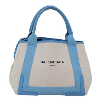 BALENCIAGA Navy Cabas S Hand Bag Canvas Blue Gray 339933 Auth ac3029V - 0