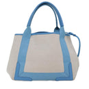 BALENCIAGA Navy Cabas S Hand Bag Canvas Blue Gray 339933 Auth ac3029V-3